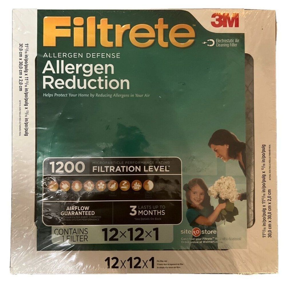 Filtrete Allergen Reduction 1200 Air and Furnace Filter 12x12x1-Lot Of 5!